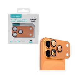 Protetor de Lente de Câmera de Vidro Temperado Para Apple iPhone 17 Pro Max Laranja